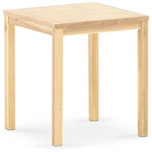 Defora Home Table de jardin en bois et ceramique beige 65x65