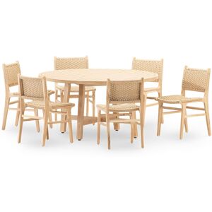 Defora Home Ensemble table ronde et chaises 8 places en bois D150