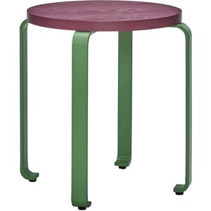 Hübsch Tabouret en bois de frene et panneau de fibres burgundy et vert