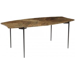 MACABANE Table a manger bords concaves 200x100cm bois recycle