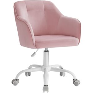 SONGMICS Chaise de bureau Fauteuil ergonomique reglable en hauteur rose bonbon