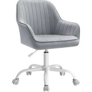 SONGMICS Chaise de bureau avec surface en tissu velours hauteur reglable gris