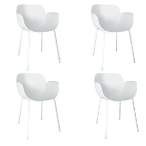 Now s Home Lot de 4 fauteuils de table en polypropylene blanc