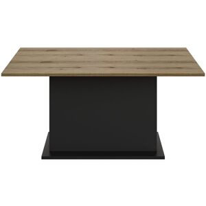 Gami Table extensible effet bois chene avec pied central noir