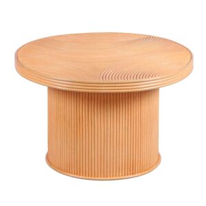 Decoclico Table basse ronde en rotin lamelle colle D 60 cm