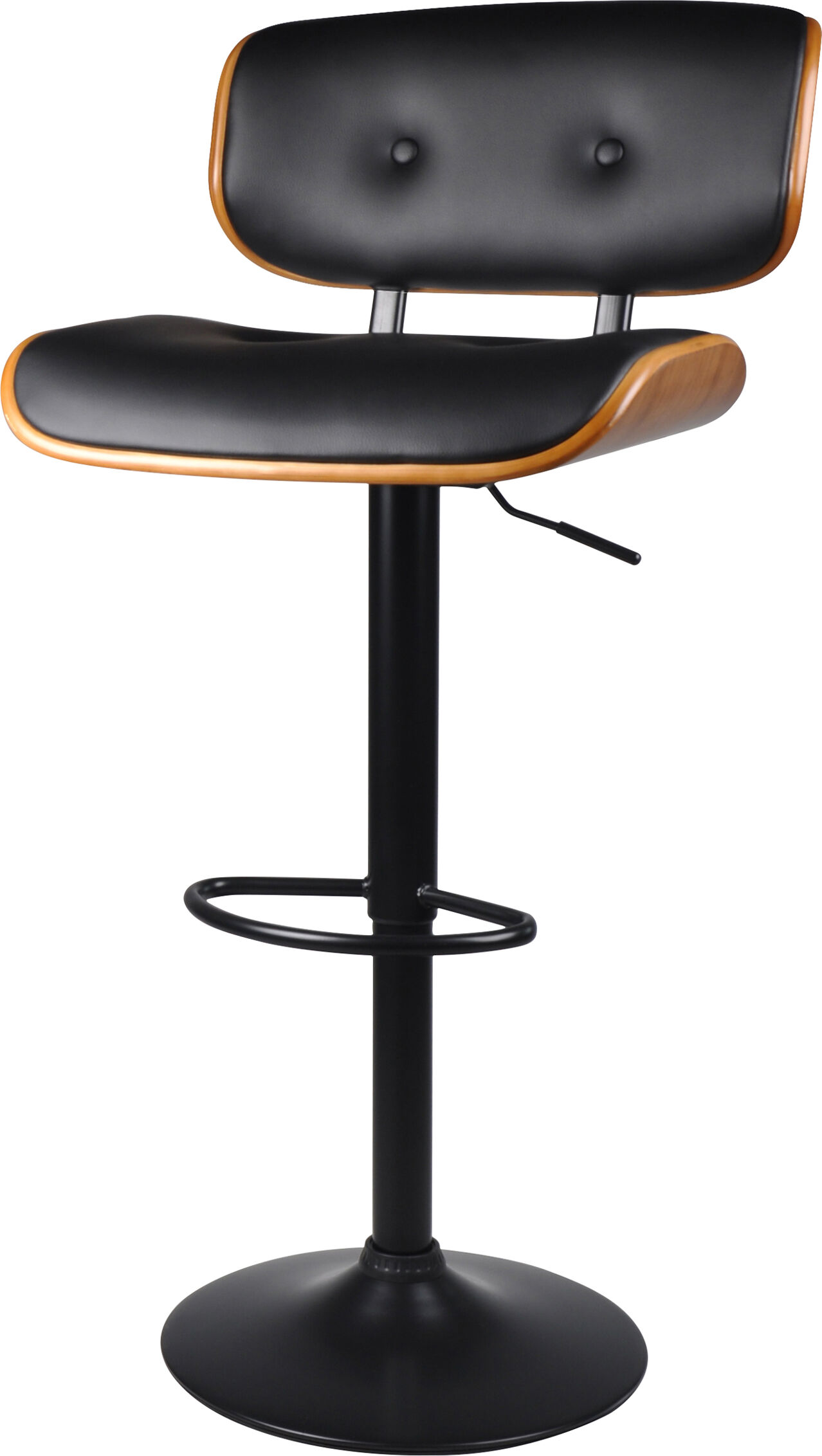 Rendez-Vous Déco Chaise de bar réglable 69/91 cm en cuir synthétique noir