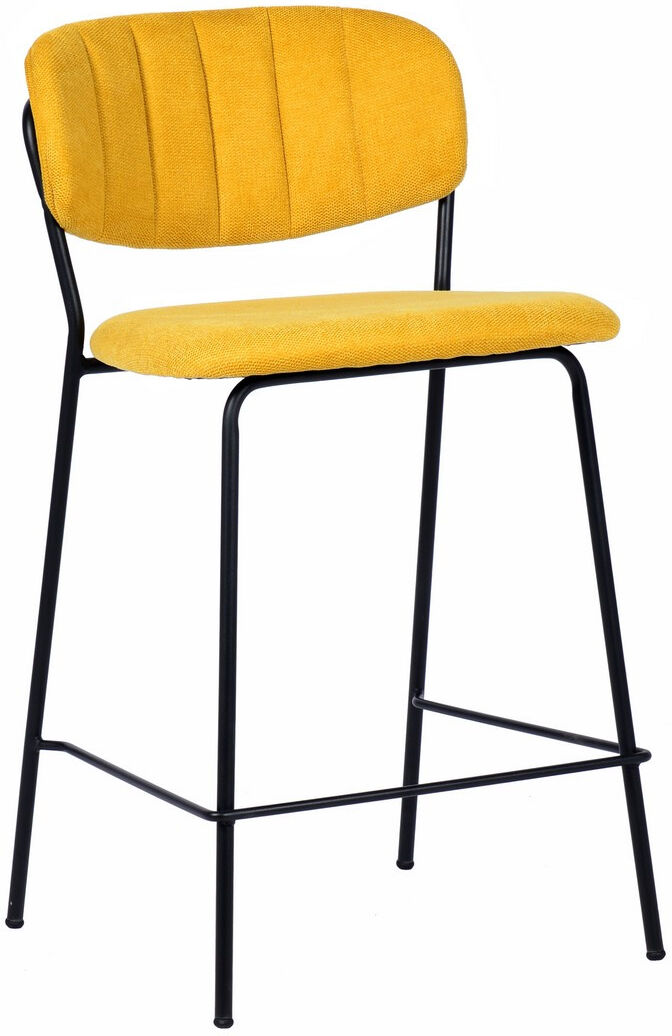 Mathi Design Tabouret de comptoir tissu jaune