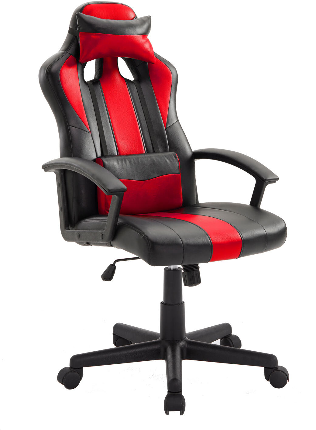 Happy Garden Fauteuil de bureau gamer en simili cuir noir et rouge