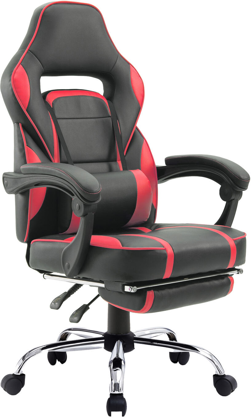 Happy Garden Fauteuil de bureau gamer en simili cuir noir et rouge