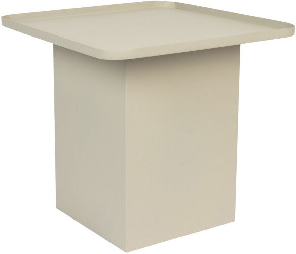 Drawer Table d'appoint carrée en métal 44x44cm blanc ivoire