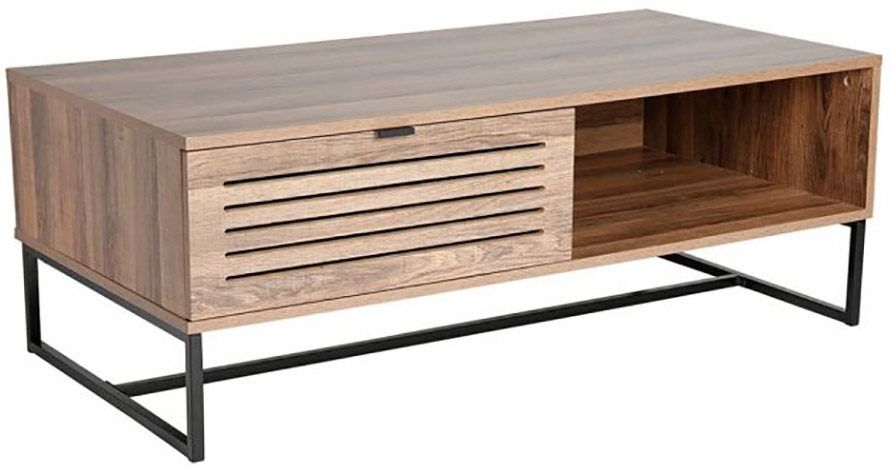 Jardideco Table basse bois pieds métal