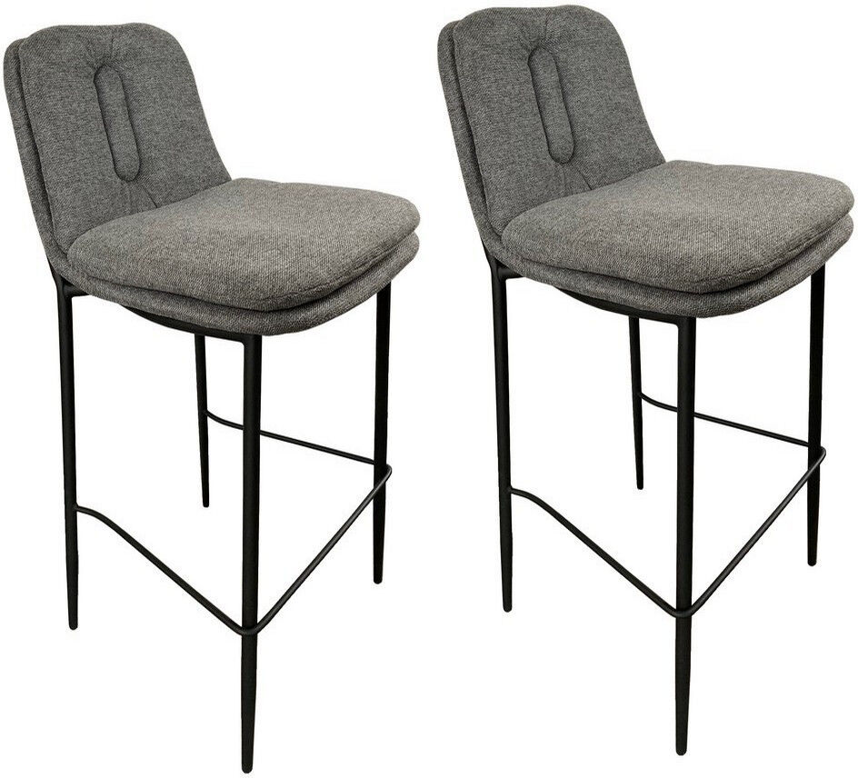 Mathi Design 2 Chaises de bar en tissu gris Anthracite