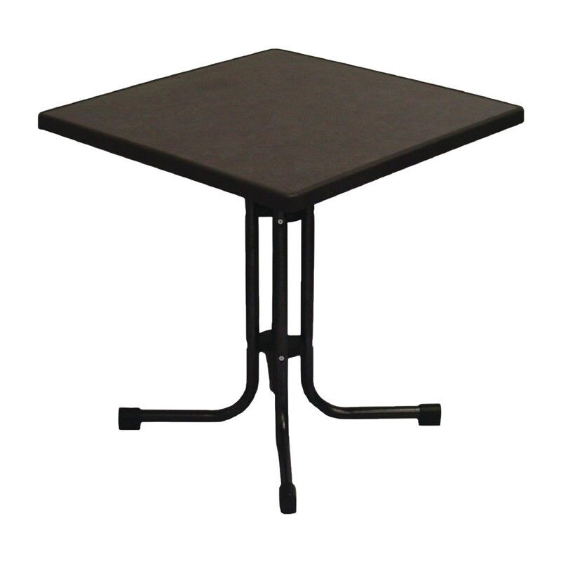 materiel chr pro Table carrée de patio en acier noir 70x70 cm