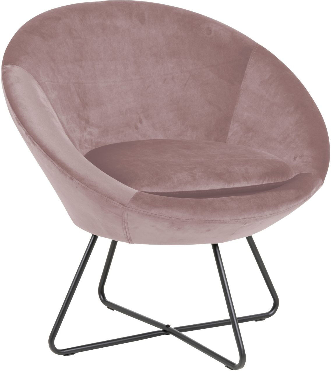 Hellin Fauteuil moderne en velours et métal