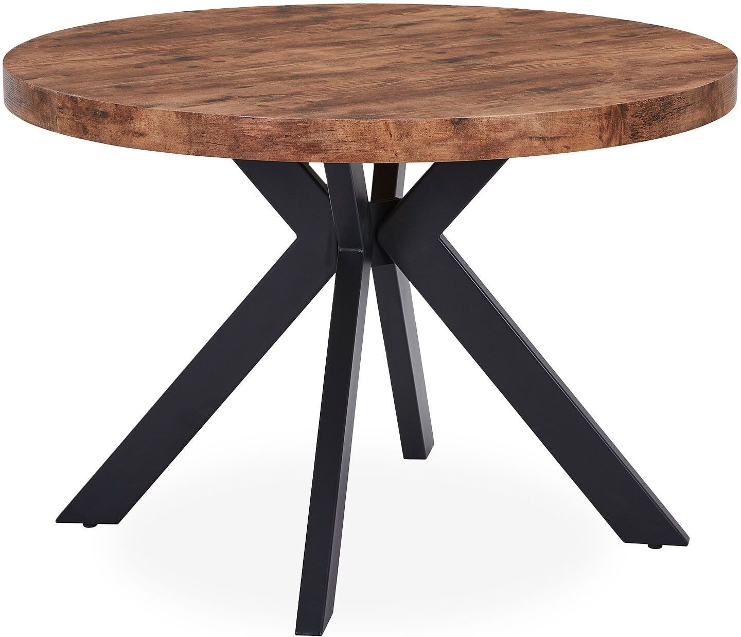 Menzzo Table ronde extensible noir et noyer