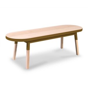 MON PETIT MEUBLE FRANCAIS Table basse banc 140 cm, 100% frêne massif tabac de ruca