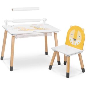 Beeloom Table pour enfants en bois naturel jaune multifonctionnelle