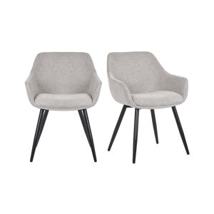 Meubles & Design Lot de 2 chaises style rétro avec accoudoirs gris