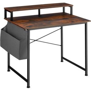 Tectake Bureau Style industriel Bois foncé industriel, rustique