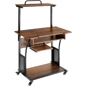 Tectake Bureau Style industriel Bois foncé industriel, rustique