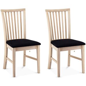 Furnhouse Lot de 2 chaises en bois de chêne noir