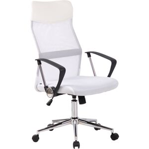 CLP Chaise de bureau réglable pivotant en microfibre Blanc