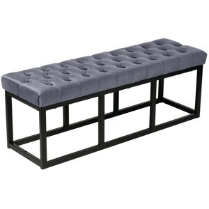 CLP Banquette avec cadre en métal et assise en velours Gris