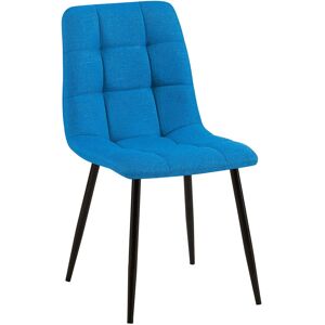 CLP Chaise de salle à manger avec pieds en métal en tissu Turquoise