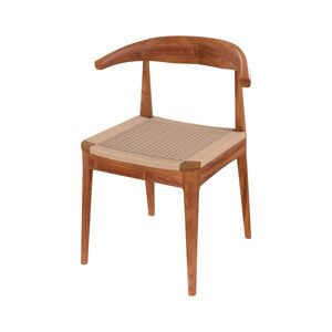 Rendez-Vous Deco Chaise en bois de teck et cordage type loom