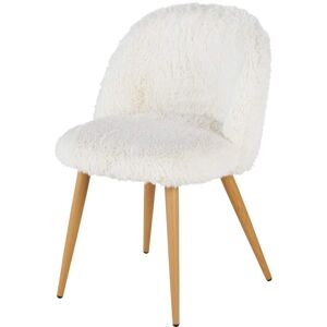 Maisons du Monde Chaise vintage imitation fourrure blanche et acier imitation chêne - Publicité Maisons du Monde Chaise vintage imitation fourrure blanche et acier imitation chêne - Publicité