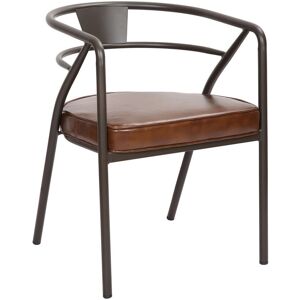 Mathi Design Chaise confort aspect cuir marron - Publicité