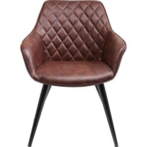 Kare Design Chaise avec accoudoirs vintage marron et acier - Publicité