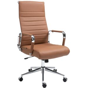 CLP Chaise de bureau réglable Pivotant en véritable cuir Marron clair - Publicité