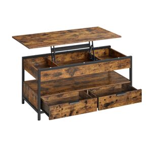 VASAGLE Table basse avec plateau relevable effet bois marron rustique - Publicité