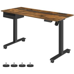 VASAGLE Bureau assis-debout 140 cm effet bois marron rustique - Publicité VASAGLE Bureau assis-debout 140 cm effet bois marron rustique - Publicité