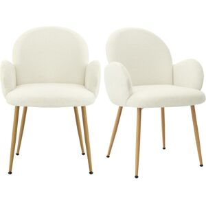 Moloo Chaise en tissu Cozy Ecru et acier chêne (x2) - Publicité Moloo Chaise en tissu Cozy Ecru et acier chêne (x2) - Publicité