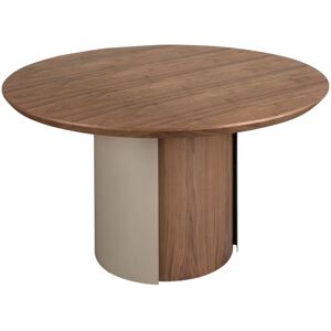 Angel Cerda Table de salle à manger ronde en noyer et acier sable métallique - Publicité Angel Cerda Table de salle à manger ronde en noyer et acier sable métallique - Publicité