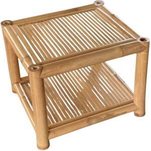 HYDILE Table basse beige en bambou - Publicité HYDILE Table basse beige en bambou - Publicité