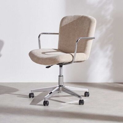 Maisons du Monde Chaise de bureau réglable à roulettes beige - Publicité Maisons du Monde Chaise de bureau réglable à roulettes beige - Publicité