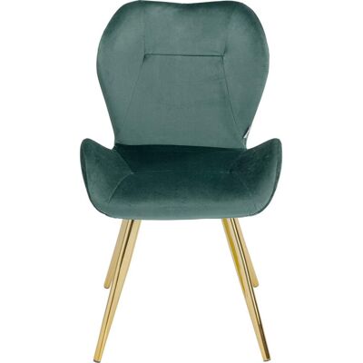 Kare Design Chaise rétro en velours vert et acier doré - Publicité Kare Design Chaise rétro en velours vert et acier doré - Publicité