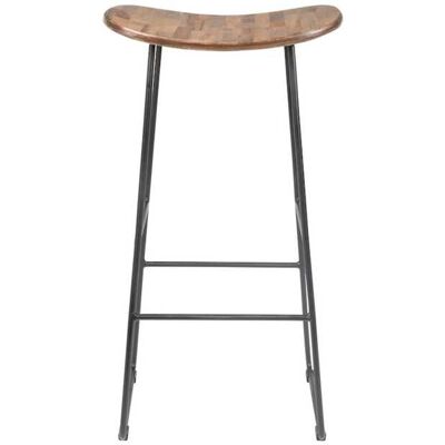 Mathi Design Tabouret de bar en teck recyclé élégant - Publicité Mathi Design Tabouret de bar en teck recyclé élégant - Publicité