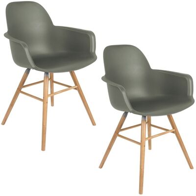 Zuiver Lot de 2 fauteuils de repas en polypropylene vert - Publicité Zuiver Lot de 2 fauteuils de repas en polypropylene vert - Publicité
