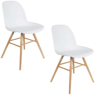 Zuiver Lot de 2 chaises de repas en polypropylene blanc - Publicité Zuiver Lot de 2 chaises de repas en polypropylene blanc - Publicité