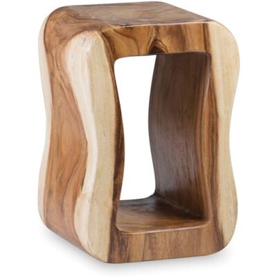 Tabouret rectangulaire en bois MOYCOR - Marron - 35x45x30cm - Publicité Tabouret rectangulaire en bois MOYCOR - Marron - 35x45x30cm - Publicité
