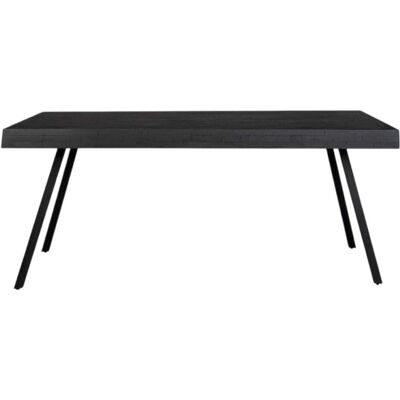 Table à manger en teck recyclé White Label - 200x90cm - Noir - Publicité Table à manger en teck recyclé White Label - 200x90cm - Noir - Publicité