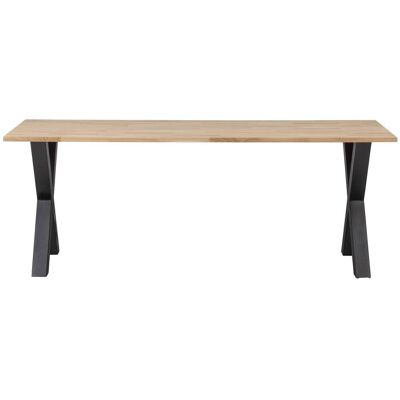 Table à manger en chêne WOOOD - Naturel, Pieds en X, Moderne - Publicité Table à manger en chêne WOOOD - Naturel, Pieds en X, Moderne - Publicité