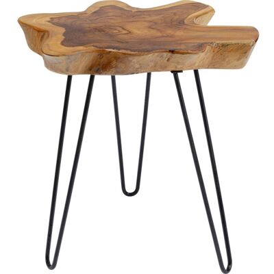 Kare Design Table d'appoint en teck massif et acier - Publicité Kare Design Table d'appoint en teck massif et acier - Publicité