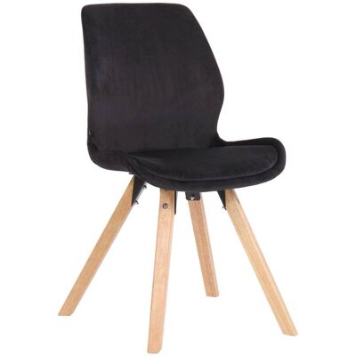 CLP Chaise avec pieds en bois en velours Noir - Publicité CLP Chaise avec pieds en bois en velours Noir - Publicité