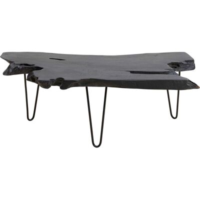 Kare Design Table basse en teck massif noir et acier - Publicité Kare Design Table basse en teck massif noir et acier - Publicité