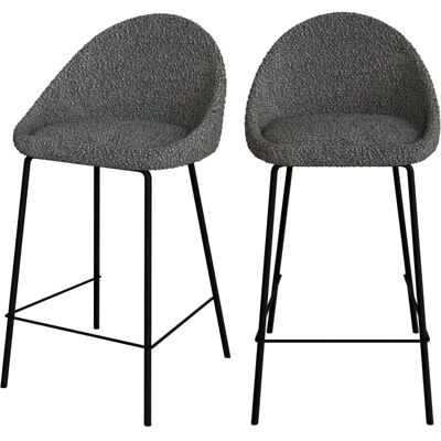 Maison Pavane Lot de 2 chaises pour îlot central 65 cm en tissu bouclette gris - Publicité Maison Pavane Lot de 2 chaises pour îlot central 65 cm en tissu bouclette gris - Publicité